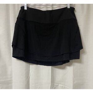 Athletes Black Skirt Skort Layered Scalloped Tennis Large